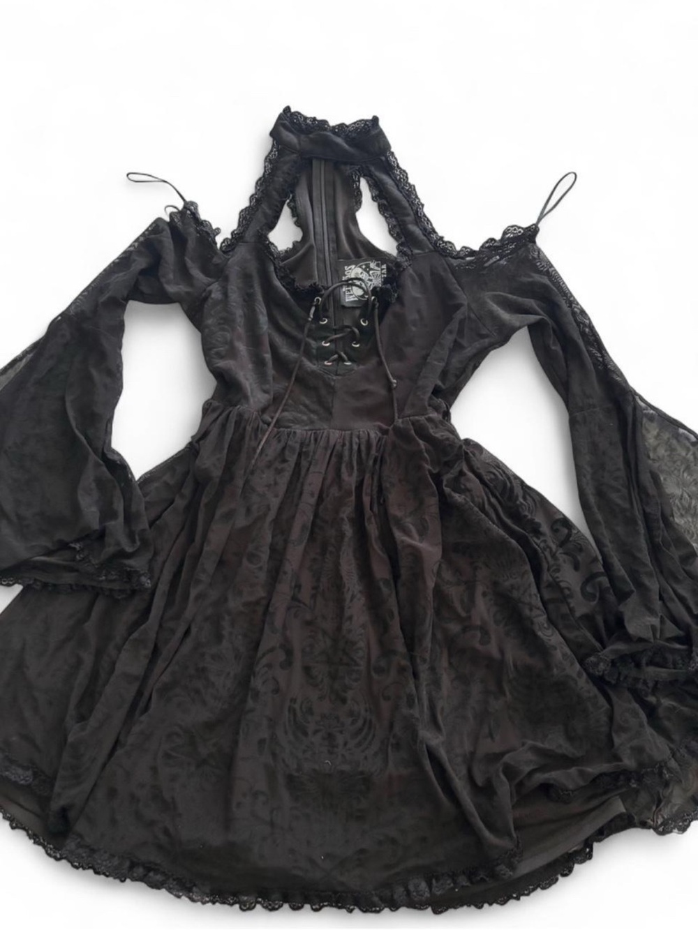 Killstar Black Beyond Dawn Mini Dress Off The Shoulder